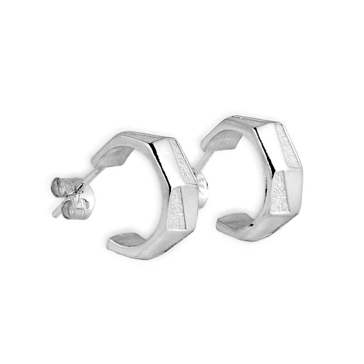 arktis earrings mini hoop sterling silver 935 white bg